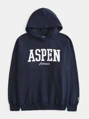 Hollister Navy Aspen Colorado Pullover Hoodie
